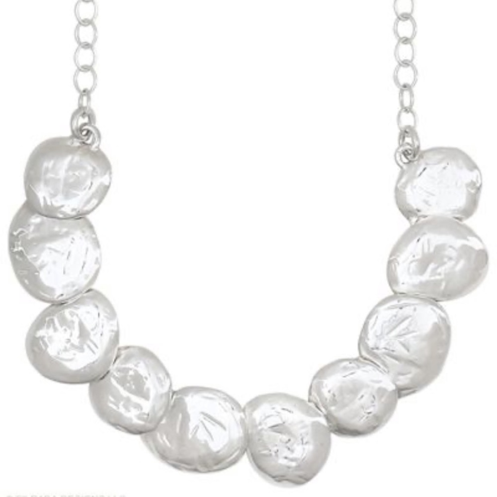 EUC Silpada ‘Still Shining’ necklace Sterling Silver hammered etched discs N1984